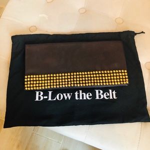 B-Low the Belt Studded Brown Clutch